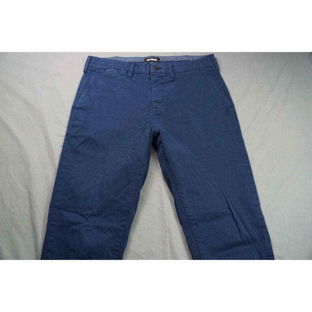 Express Garment Dyed Slim Fit Washed Weekend Chino Pants. Blue, Men's 32X31. GUC